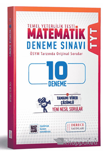 Derece Yayınları Tyt Matematik 10 Lu Deneme 2023-2024