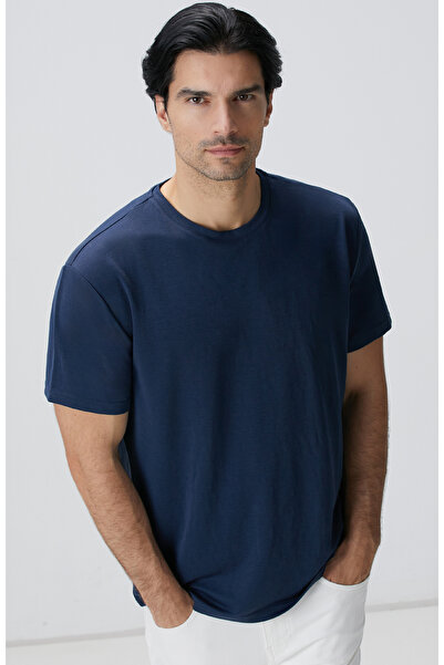 Network Lacivert Basic T-shirt