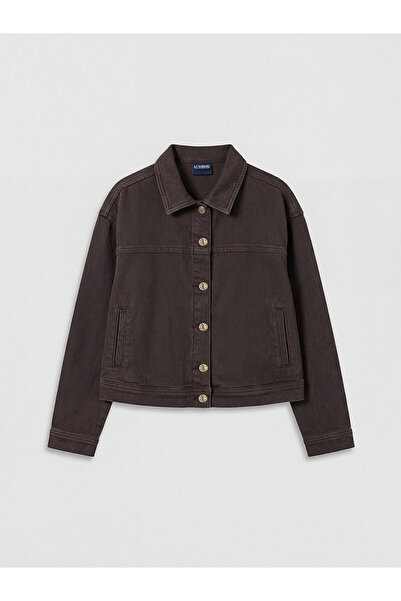 LC Waikiki Nevavm Shirt Collar Girls' Jean Jacket with a Difference