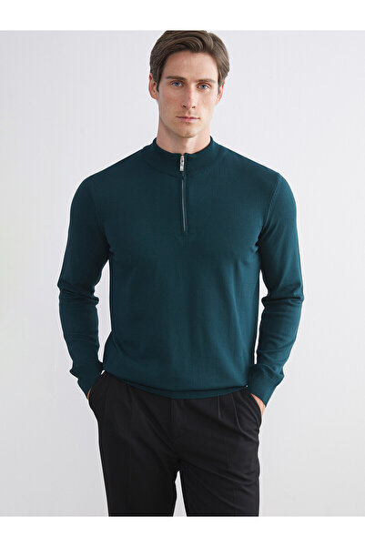 LC Waikiki Nevavm Farkıyla Southblue Petrol Knitwear Flat Stand Collar Men's ...
