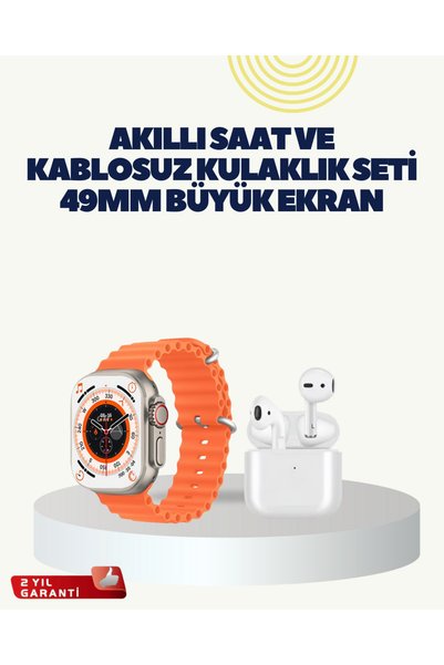 StepCo Watch 9 Max Akıllı Saat Kulaklık Seti Sağlık Takipli 45 mm Geniş Ekran