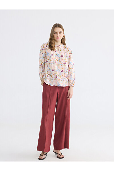 LC Waikiki Trendlucky Women's Linen Blend Trousers with Elastic Waist