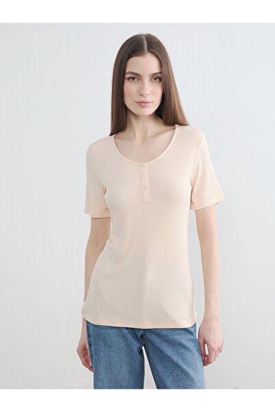 LC Waikiki U Neck Ribbed Women's T-Shirt
