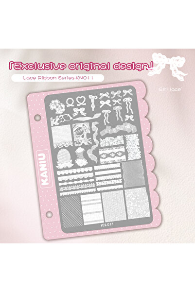 choice2 11-1pcs Kaniu Nail Print Board Girl Heart Flower Edge Wave Point Rose...