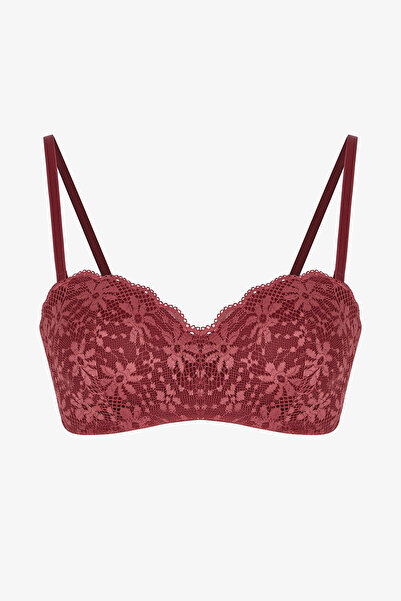 Penti Bordo Lotus Straplez Lace Dantel Balenli Sütyen
