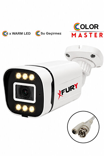 FURY 5MP Lens 1080P 6 Warm LED Renkli Gece Görüşlü IP66 Dış Mekan Geniş Açılı...