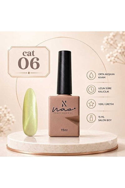 Aka 15 ML Kedi Gözü kalıcı oje Cat Eyes Seri renkli