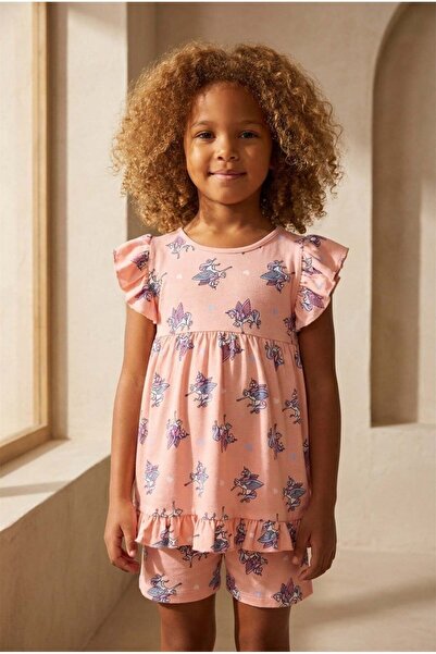 Katia&Bony Fairytale Fırfırlı Kız Çocuk Pijama Üst Pembe