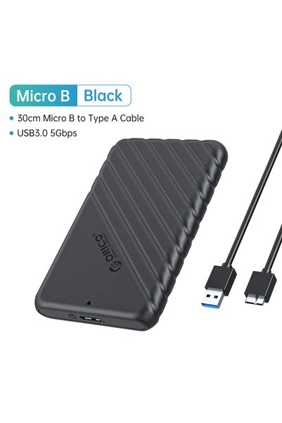 Orico علبة قرص صلب Micro-B 5Gbps 2.5 بوصة، علبة قرص صلب 2.5 بوصة، منفذ USB من...