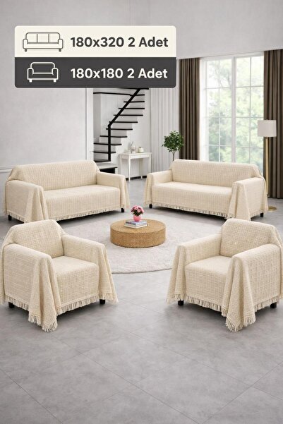 İsmail Gürel Widores Set de 4 huse decorative pentru canapea, canapea extensi...