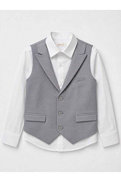 Mogi Boy's Vest Suit 3-7 Years Old Gray