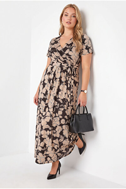 Stil Diva Plus Size Patterned Long Dress 137435