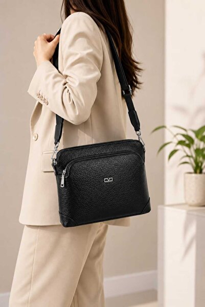 HNB Bag Women's Crossbody Shoulder Bag Madame Vera 034-1 Black Lab