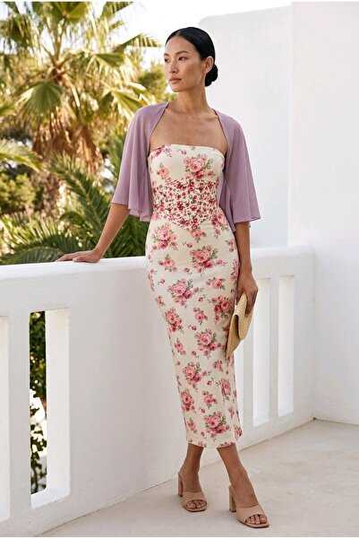 es moda shop Ariane şifon kısa kollu şal lila