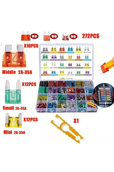 Choice6 مجموعة 272 قطعة تشمل 100 قطعة من الفيوزات القياسية للسيارات 2A 3A 5A ...
