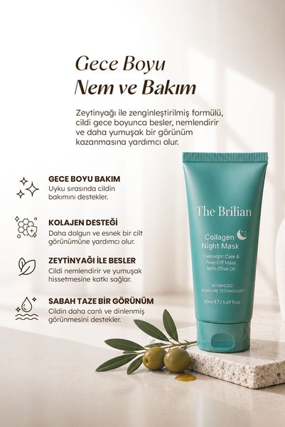 TheBrilian The Brilian Olive Collagen Tightening Gel 50 ml – Peel-Off Facial Mask for a Firm and Comfortable Appearance
