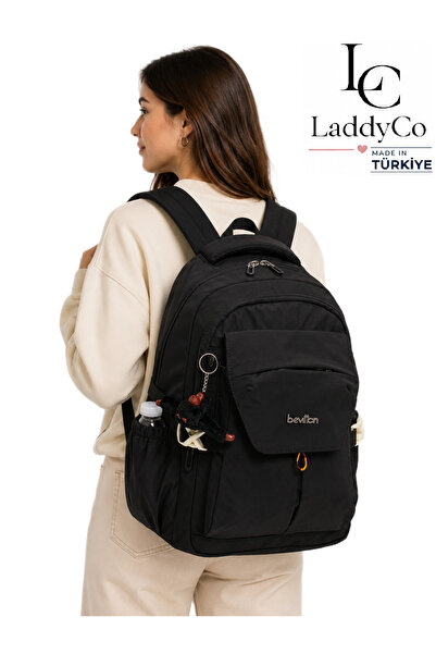 LaddyCo حقيبة مدرسية للجنسين من القماش المقاوم للماء، حقيبة ظهر مدرسية عصرية ...