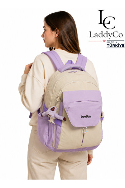 LaddyCo حقيبة مدرسية للجنسين من القماش المقاوم للماء، حقيبة ظهر مدرسية عصرية ...
