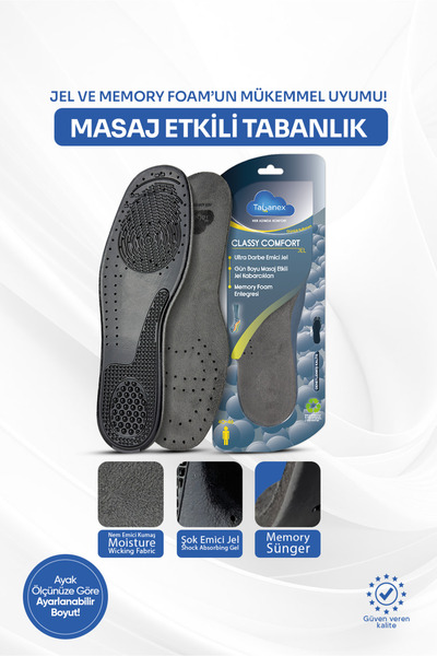 TABANEX Classy Comfort Masaj Etkili Jel Tabanlık, Memory Sünger, Darbe Emici ...