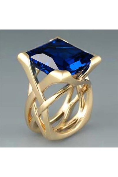 Choice12 7 H600 Huitan Cross Hollow Design Women Gold Color Ring Inlaid Brigh...