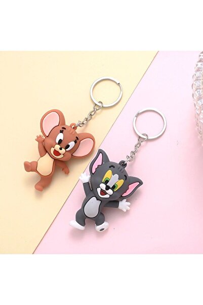 CAXBERN Tom Ve Jerry Lüks 3d 2’li Set Anahtarlık & Çanta Aksesuarı 2 Adet Fiy...