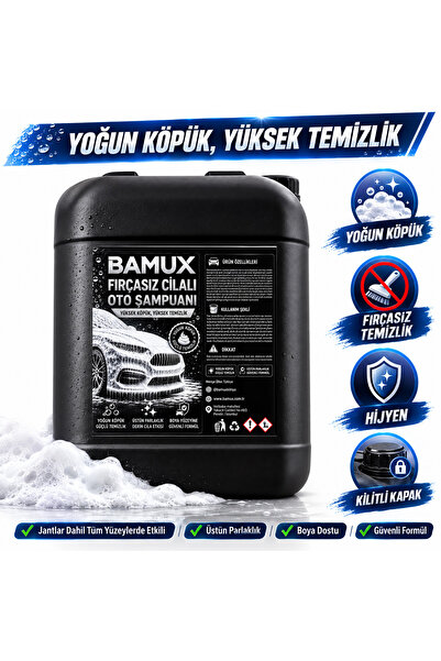 Bamux 5 LT Oto Şampuanı | Extra Yoğun Köpük Teknolojisi + PH Nötr Cilalı Parl...