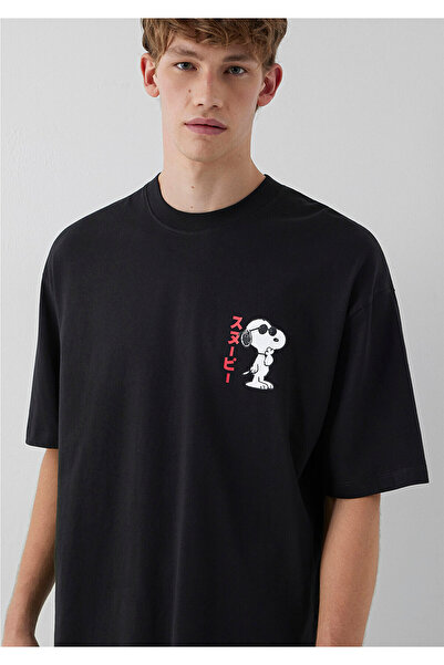 Mavi Snoopy Baskılı Tişört Oversize / Geniş Kesim 0620224-900