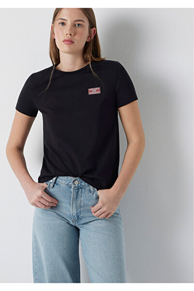 Mavi Slogan Printed Black T-Shirt Slim Fit / Narrow Cut 1614263-900