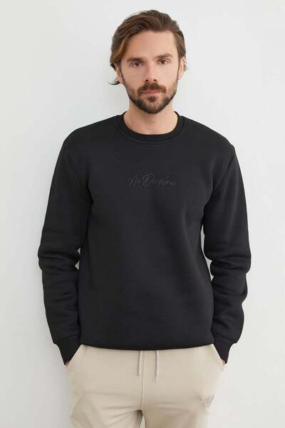 Fulla Moda 3 İplik Kabartma Yazı Baskılı Sweatshirt