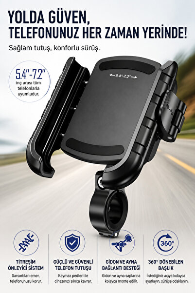 Coverzone Suport telefon pentru motocicletă anti-vibrații, oglindă pentru ghi...