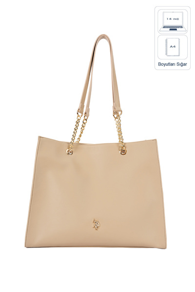 U.S. Polo Assn. حقيبة كتف نسائية باللون البيج Us26591