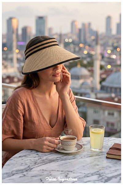 PIECE SIGNATURE Adjustable Women's Straw Visor Hat That Lets You Enjoy the Sun