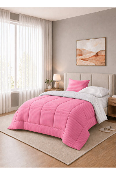 Hotel Linen Klub Stripe Reversible  Comforter Set- Ultra Soft  Microfiber Fab...