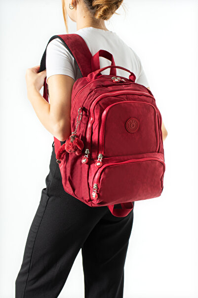 571 Collections Çanta Ultra Light Multi-Pocket Medium Size Backpack Red Model...