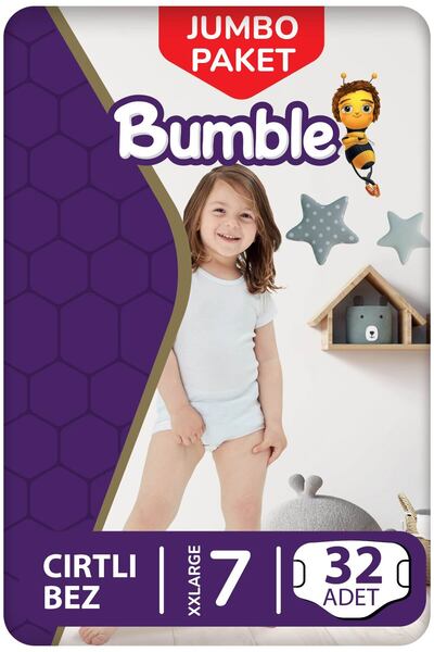 Bumble 7 Numara Xlarge Bebek Bezi Jumbo Paket 32 Adet | 19 Kg