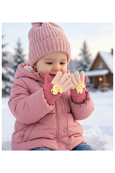 PIECE SIGNATURE Soft Children's Gloves with Cute Duck Accessories (1-3 Years ...