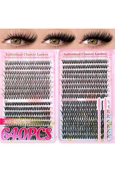 Choice1 رموش صناعية فردية D curl-640PCS 320/600/800PCS تتضمن فرشاة للرموش، فا...