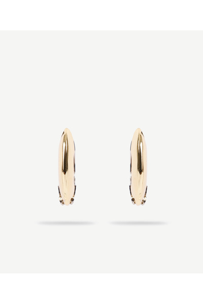 Yargıcı Gold and Silver Detailed Hoop Earrings