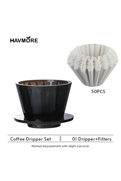 Choice4 Black SET Heat-resistant Coffee Dripper 1-2Cups Crystal Eye Pour Over...