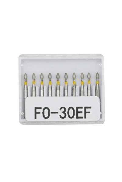Choice7 مجموعة رؤوس حفر ماسية للأسنان FO-30EF، 10 قطع/مجموعة، قطر FG، مقبض عا...