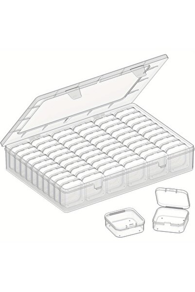Choice 60G5.5H3460H Bead Organizer Box,61pcs Bead Organizer Box Set, Clear La...