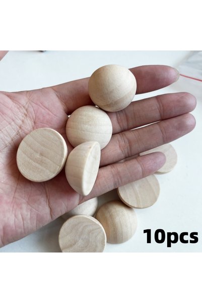 Choice3 30MM 10PCS 100pcs Half Wooden Beads Unfinished Half Round Wooden Ball...