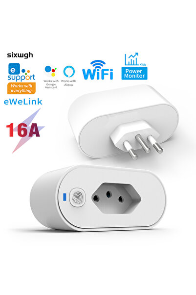 Choice مقبس ذكي واي فاي EWeLink بمعيار برازيلي 100-240 فولت 3 16 أمبير - قطعت...