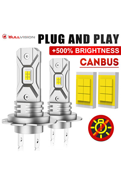 Choice مصباح LED H7 أبيض بارد 6000K، قطعتان، إضاءة توربو H7 LED كانبوس 5570 C...