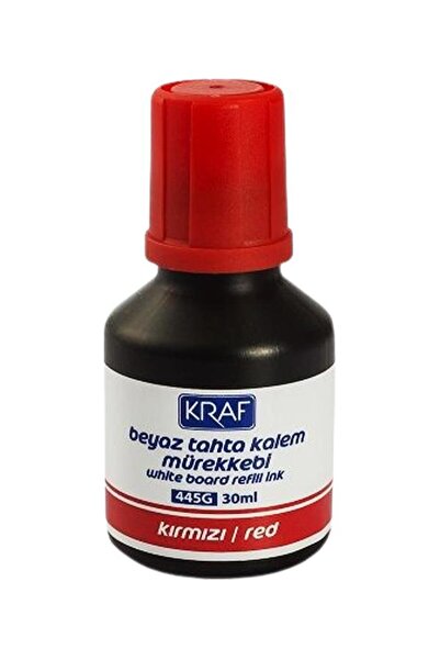 KRAF 445g Beyaz Tahta Kalem Mürekkebi Kırmızı 30ml.