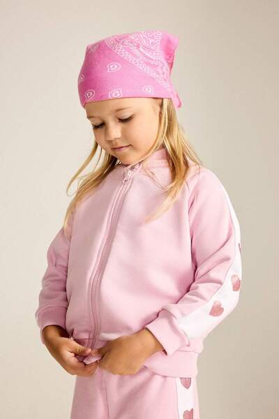 DeFacto Heart Printed Thick Sweatshirt Fabric Zippered Sweathirt Cardigan Bab...