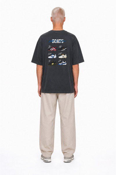 Respire Men's Goats Printed Oversize T-Shirt Smoked