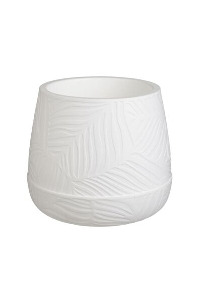 BAMI NETWORK Ghiveci flori oval alb plastic 21.1x18cm decor fereastra
