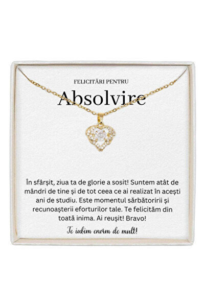 The Jewel Heart Colier True Love cu pandantiv inimă pentru fiică, simbol al m...