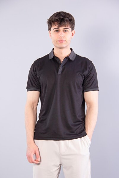 Mckanzie 7085 Kagi Zippered Banded A. Collar T-Shirt
